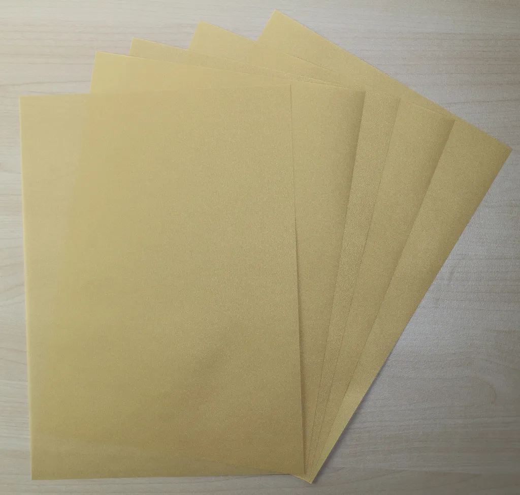 25 Blatt Transparentpapier Zanders Spectral DIN lang (99 x 210mm) 100g/m² Farbe Gold transparent (FPA-112)